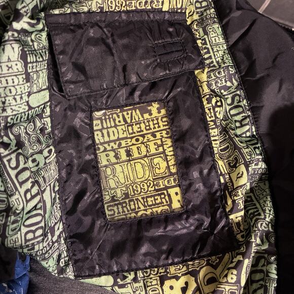 RIDE Snowboards Jacket Men LARGE Outdoor Winter Snow Ski Graphic Blue Green - Picture 6 of 13